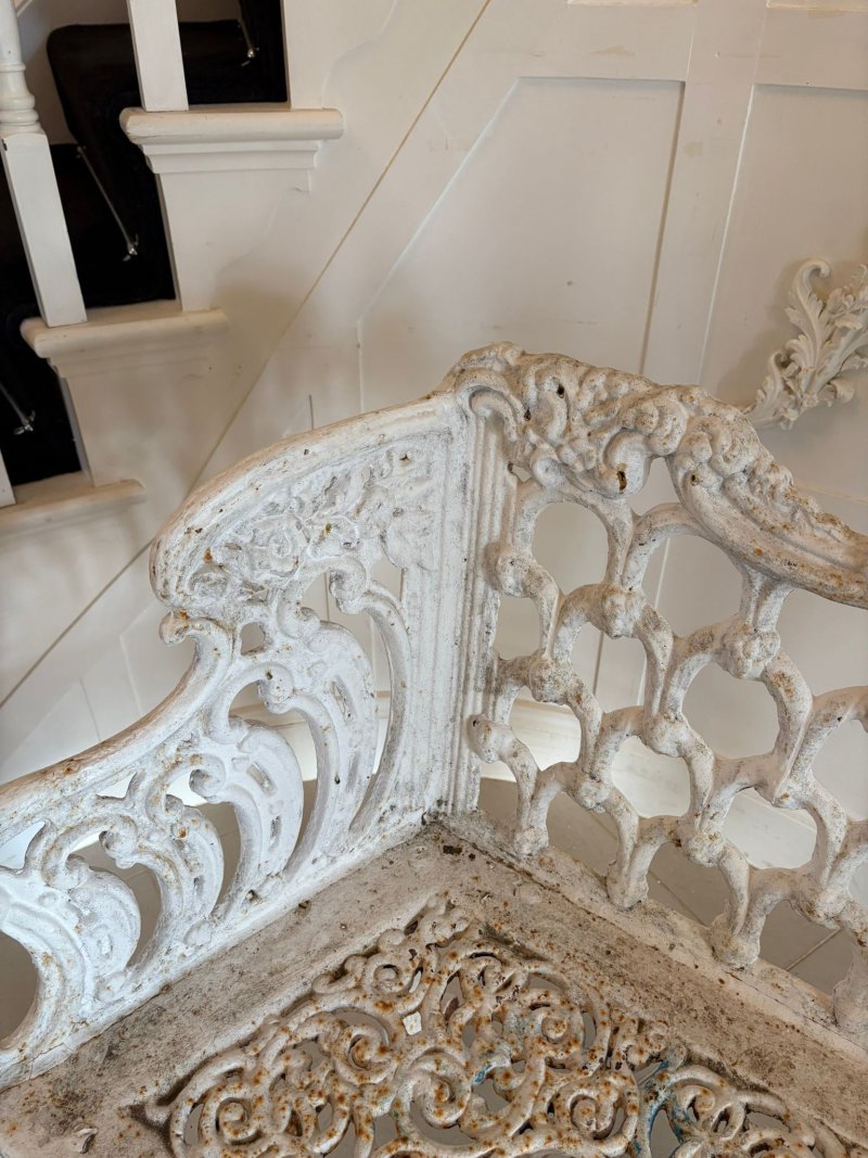 Superb Quality Antique Early Victorian Ornate Cast Iron Garden Seat - Image 7